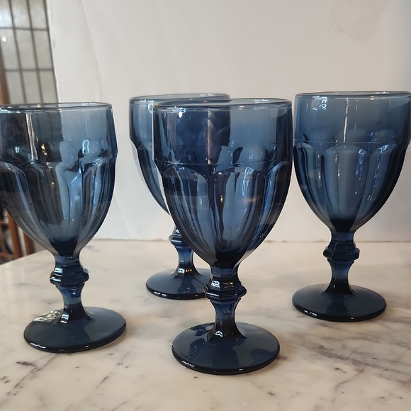 Libbey Other - Libbey | Duratuff Gibraltor Dusky Blue Water Goblets | Vintage